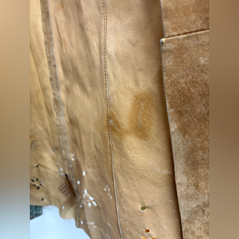 Tan Leather Women's Coat - Picture 8 of 16
